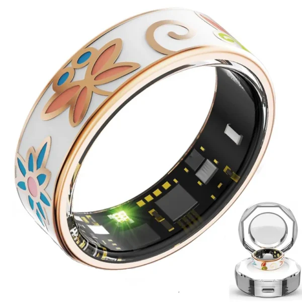 Liiic Labs Smart Ring, Butterfly Floral Bluetooth Health Tracker for Women